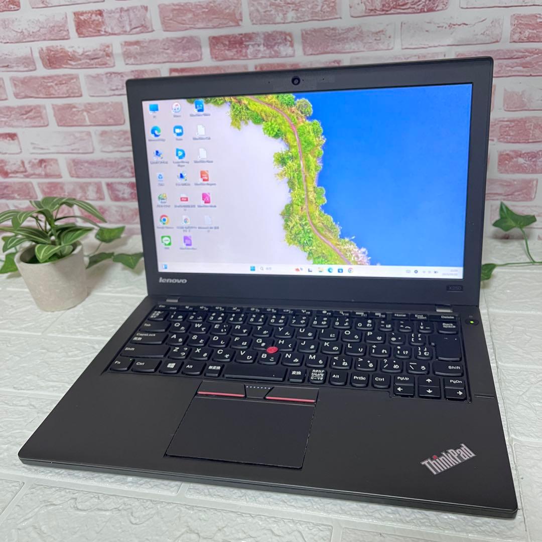 ★中古レノボパソコンSSD128GB★X250 webカメラ ノートPC445