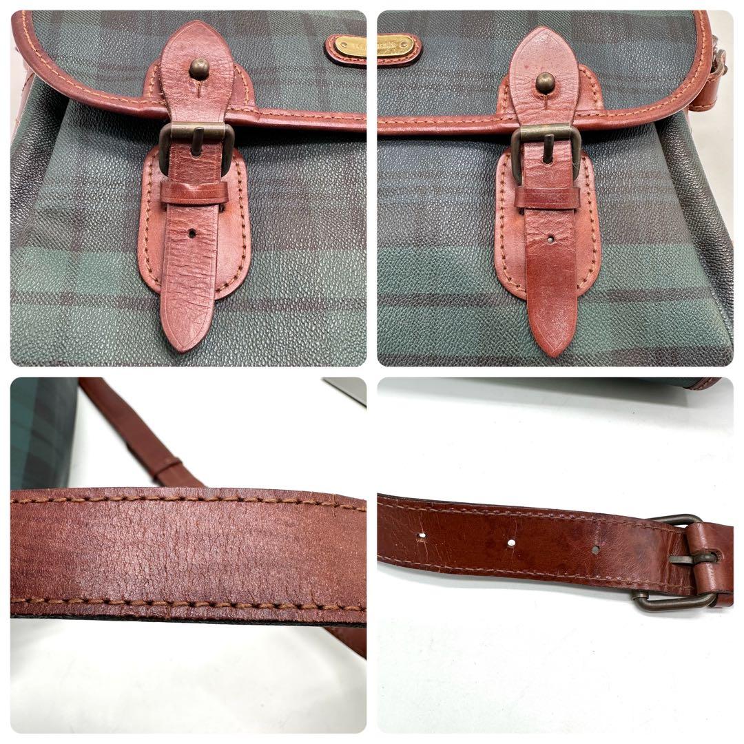 ポロラルフローレン メッセンジャーバッグ ブラックウォッチ PVC グリーン系