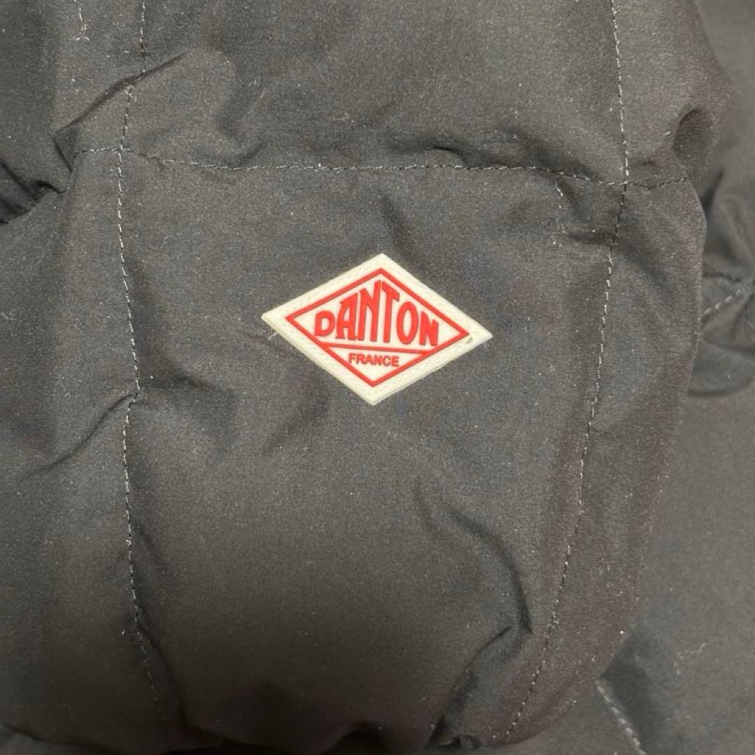 DANTON ホワイトグース ダウンジャケット スクエアキルト ブラック