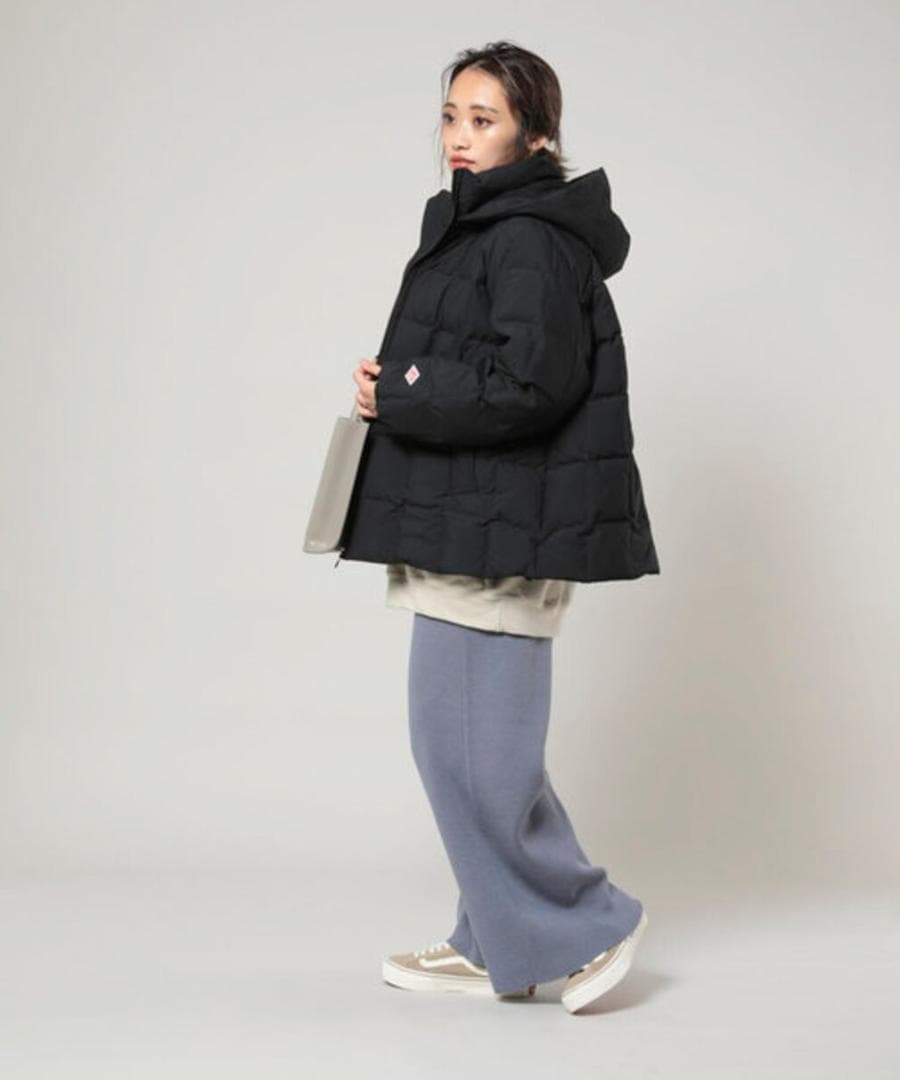 DANTON ホワイトグース ダウンジャケット スクエアキルト ブラック