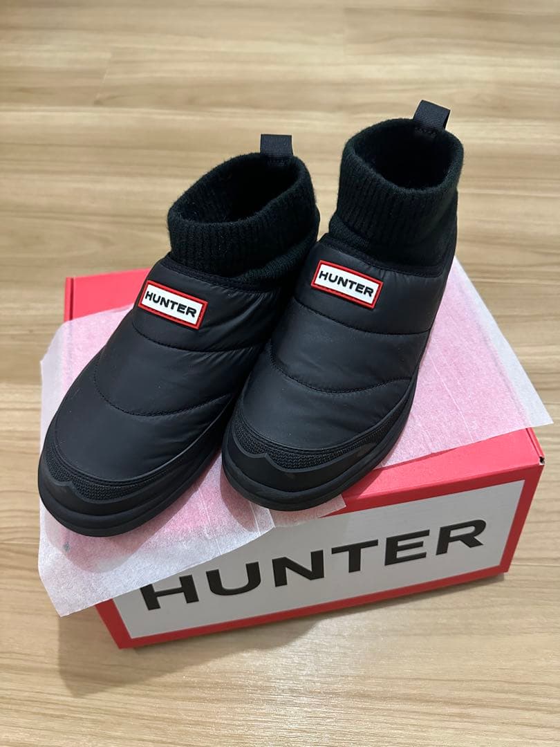 HUNTER インアウトパファーニッテッドカフブーツ UK6