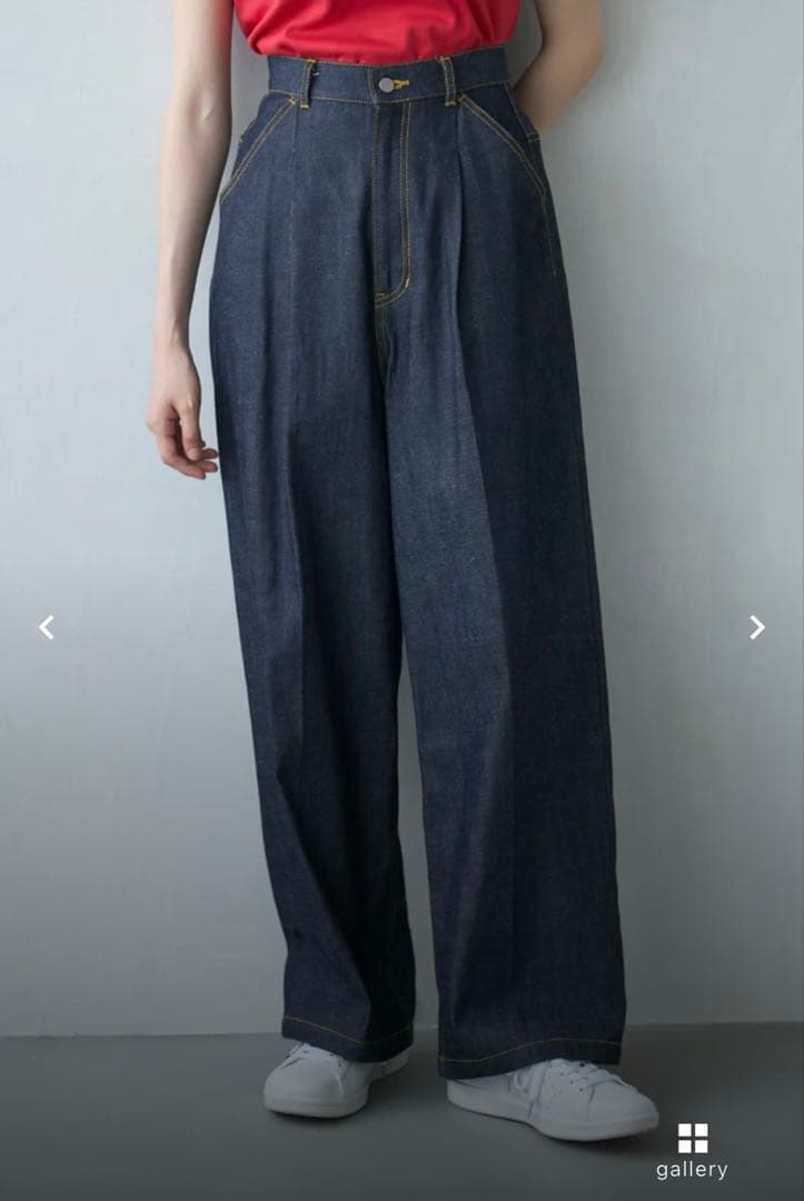 パンツ foufou 11oz denim tuck pants
