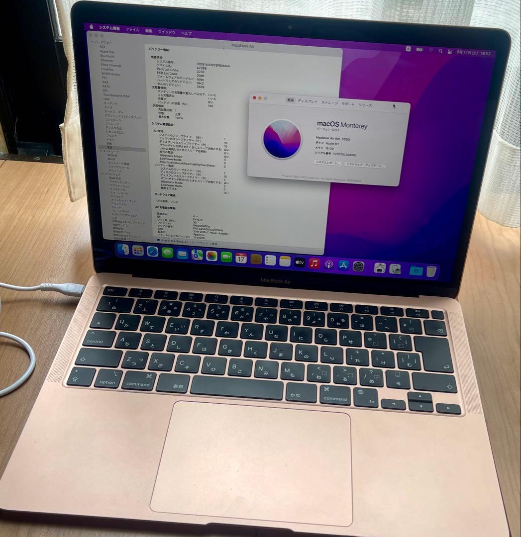 大大容量16gメモリ Apple MacBook Air (M1, 2020)