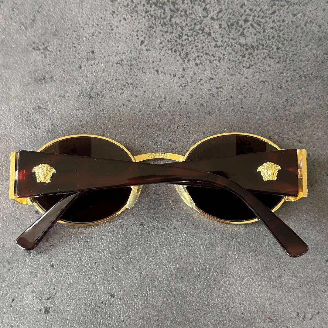 VERSACE メデューサ 鼈甲 金縁 フルリム オーバル サングラス②