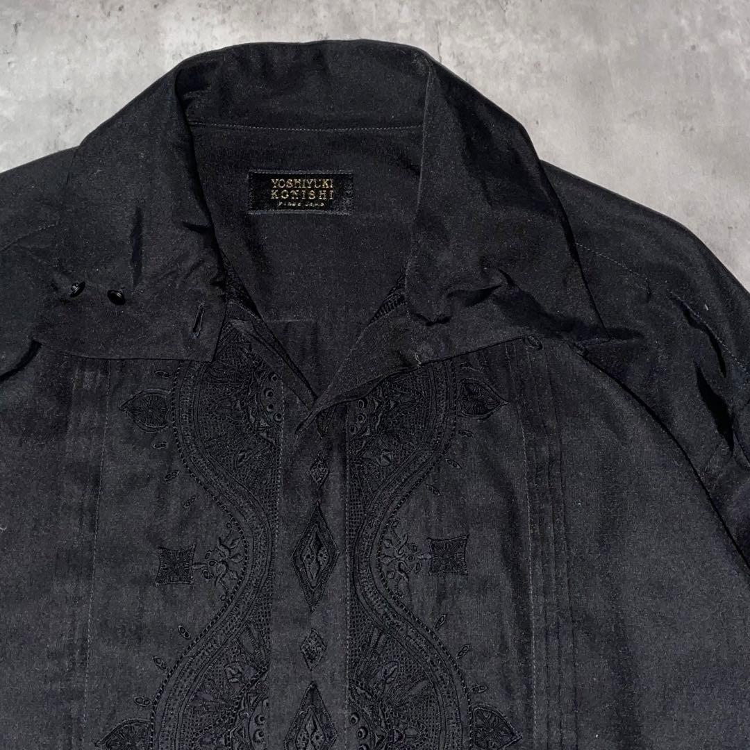 専用90s ヨシユキコニシ【FICCE UOMO】レースドレスシャツ ブラック