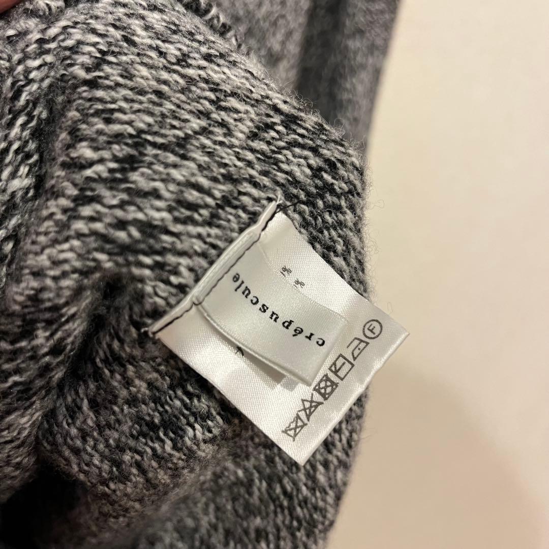 【美品】crepuscule 19AW カスミ柄 ウール モックネックニット