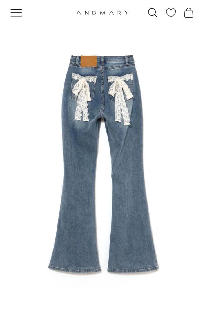 andmary Lacey ribbon denim 新品タグ付き S