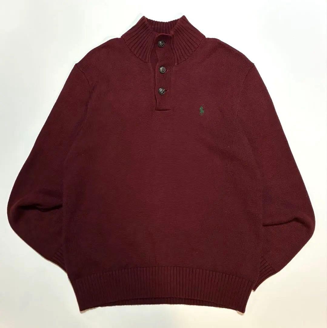 美品! 90’s Ralph Lauren コットンニット ハーフジップ