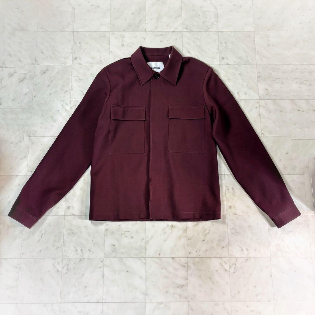 jil sander ジルサンダー】39 ウール　シャツ　ブルゾン　ワインレッド