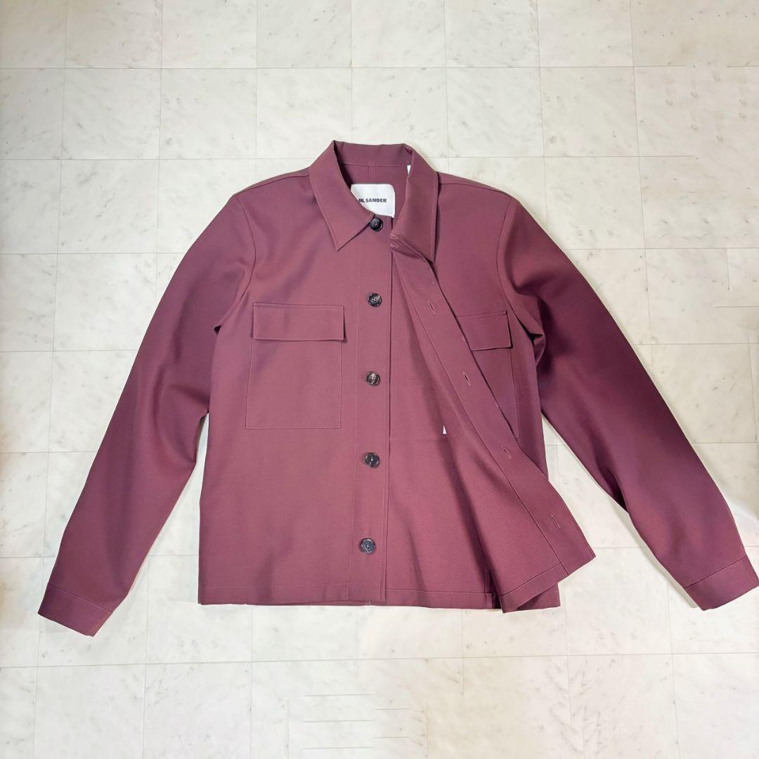 jil sander ジルサンダー】39 ウール　シャツ　ブルゾン　ワインレッド