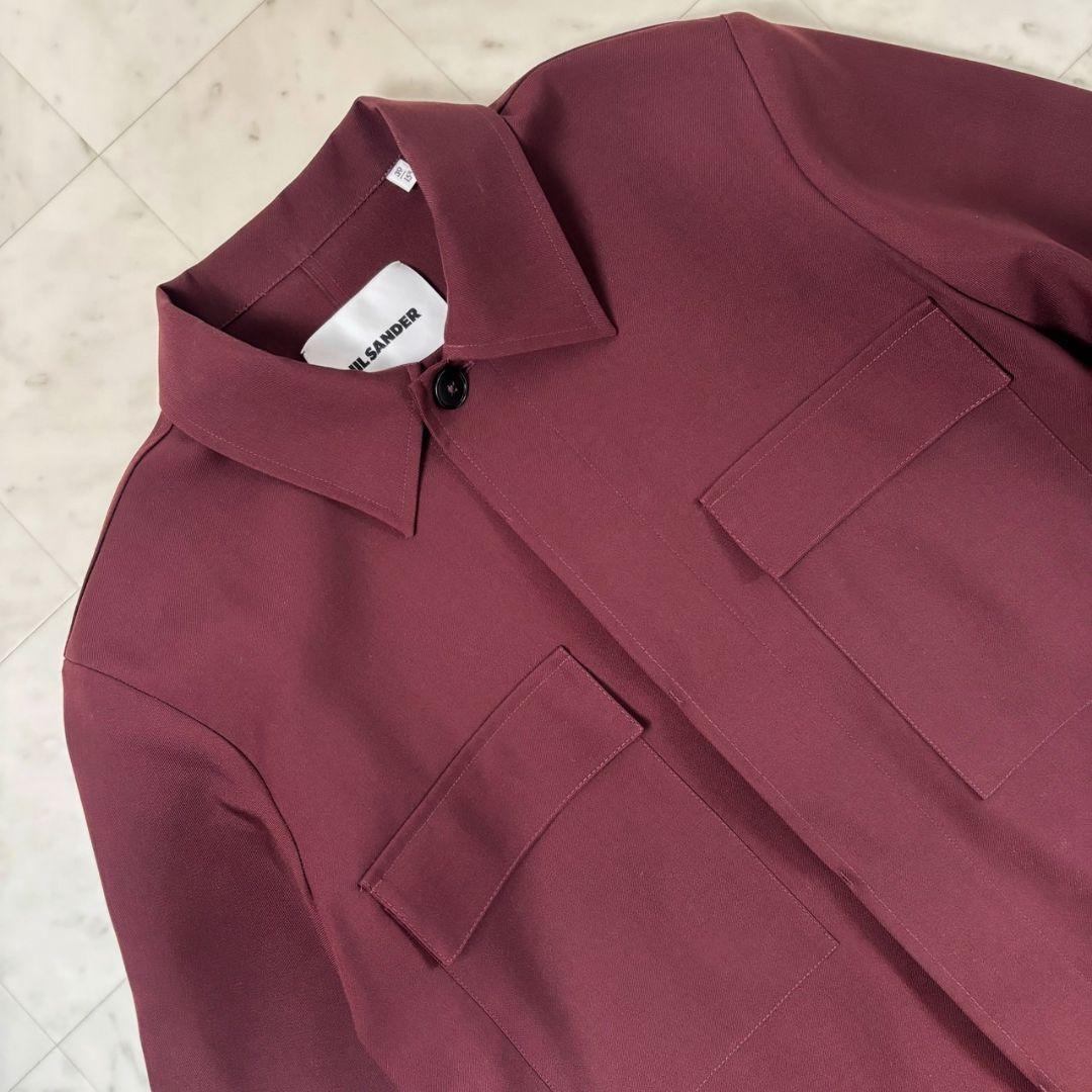 jil sander ジルサンダー】39 ウール　シャツ　ブルゾン　ワインレッド