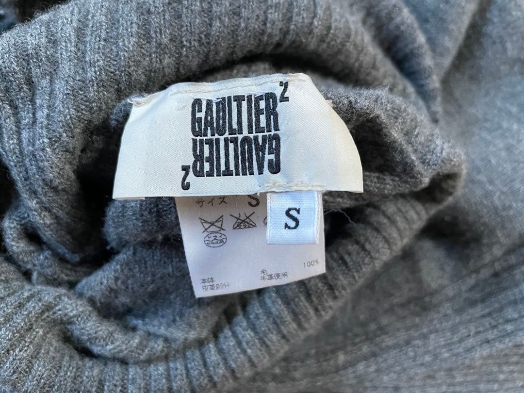 Jean Paul GAULTIER 2008 レザーパッチセーター　イタリア製