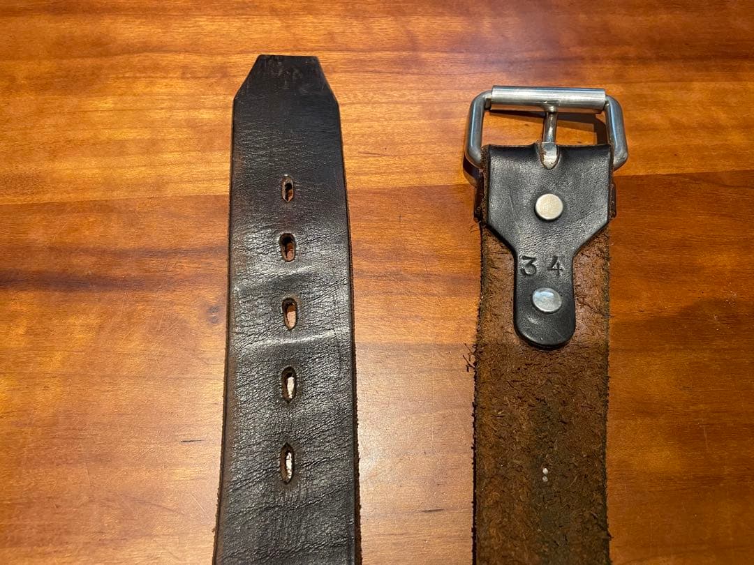 HTC レザー スタッズベルト 茶芯 MADE IN USA 34