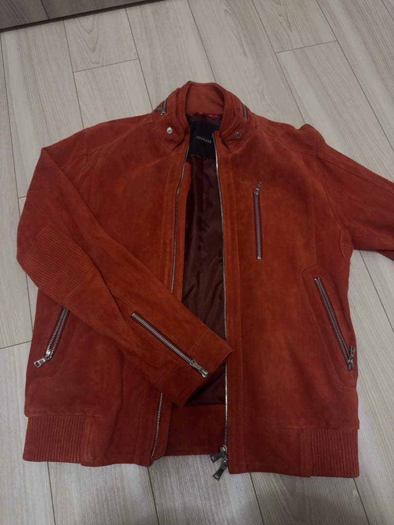 LOVELESS オレンジ スエード シングルライダースジャケットM
