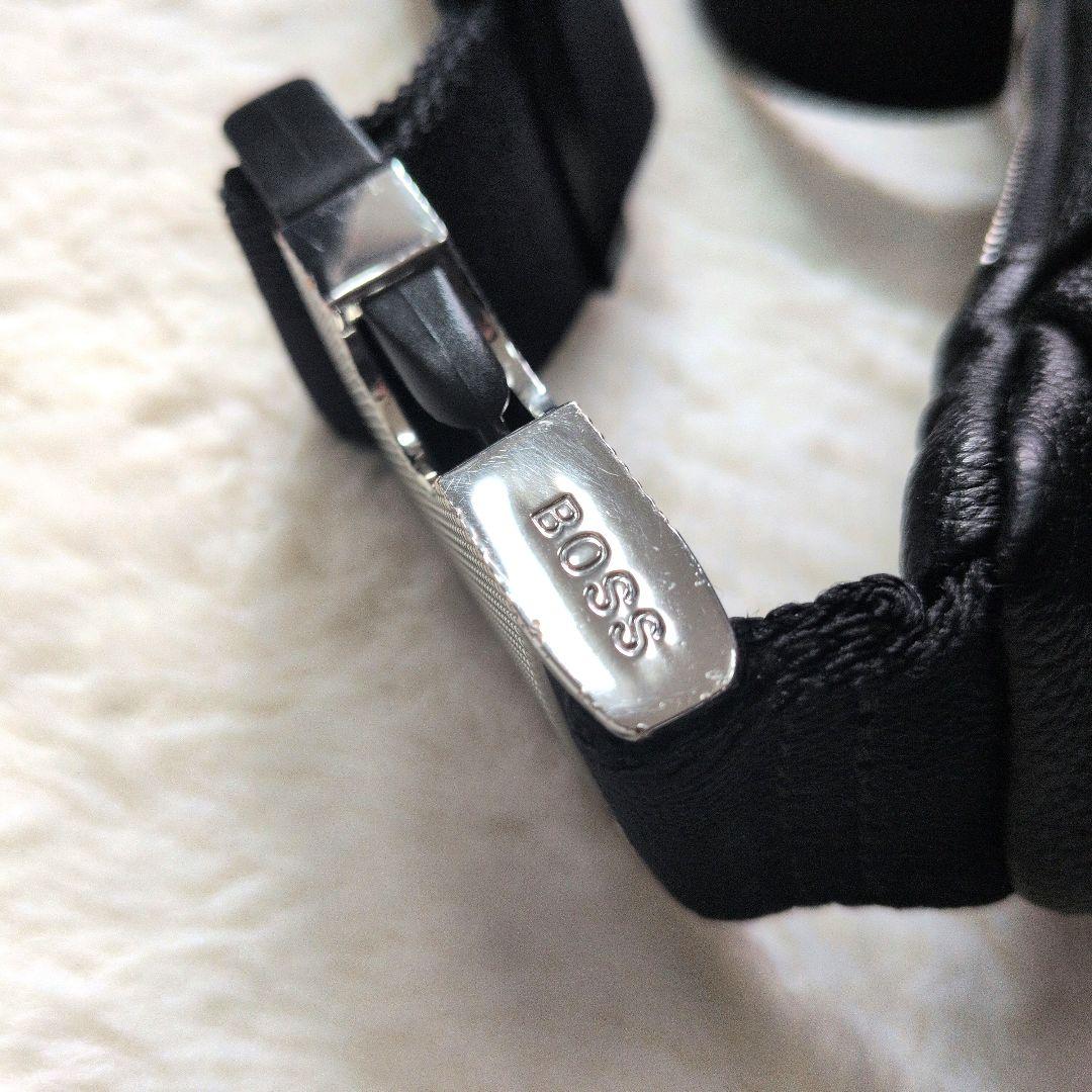 【極美品】HUGO BOSS ショルダーバッグ 斜め掛け ブラック ボディバッグ