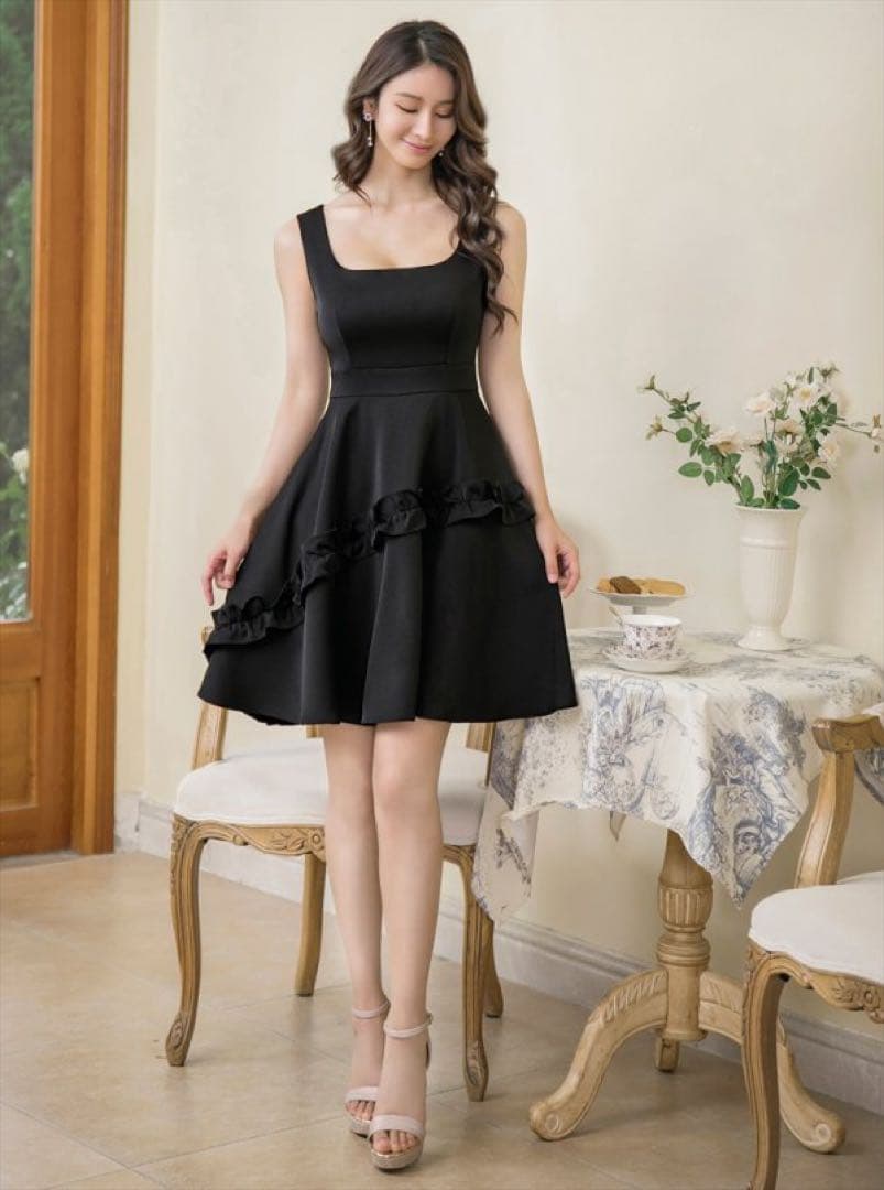 GINZAcouture フリルミニドレス ブラック Sサイズ