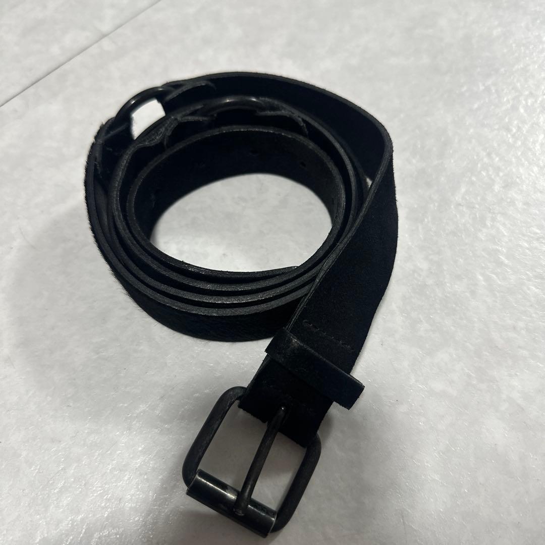 ann demeulemeester黒 ハラコベルト リング付き