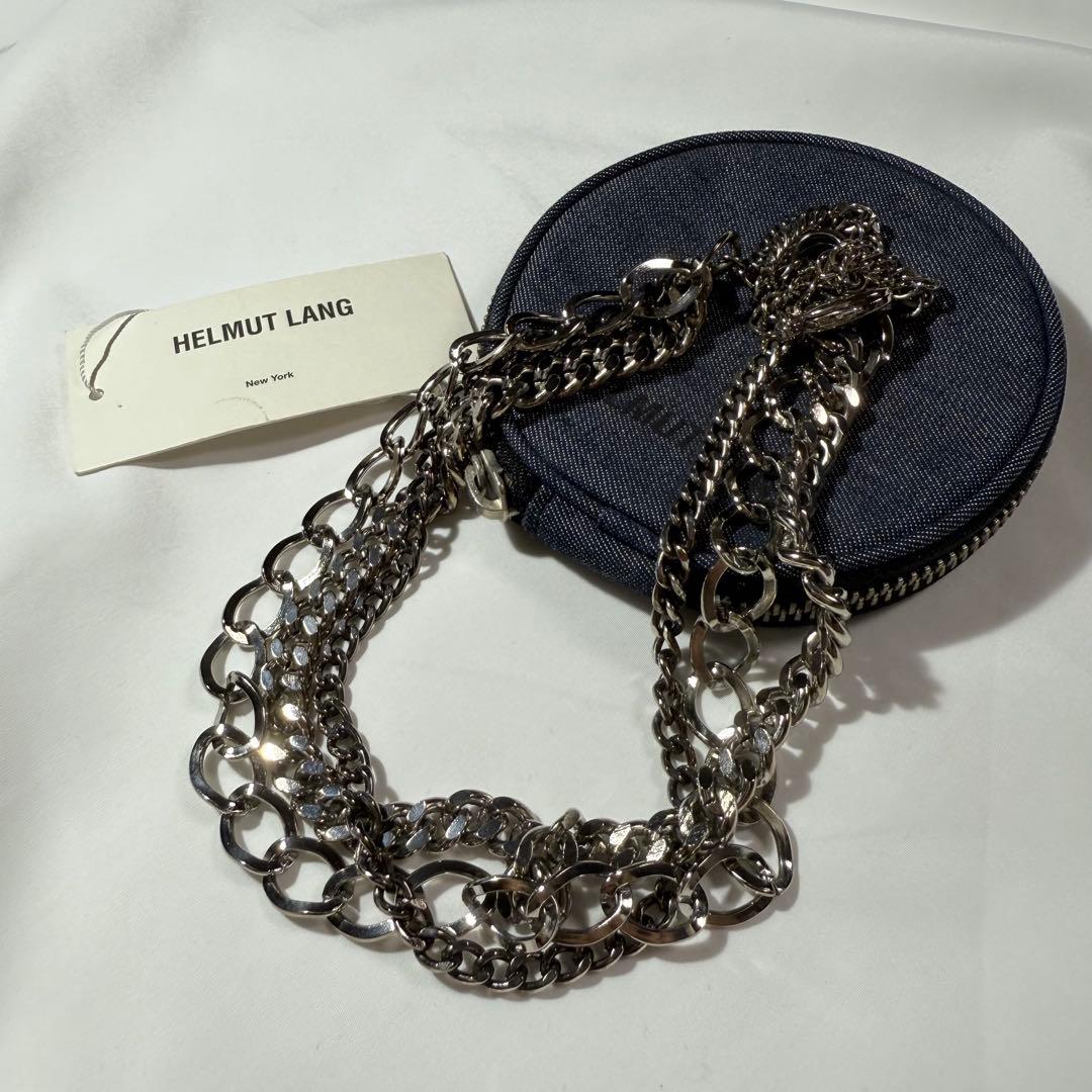 HELMUT LANG 3連ネックレス ポーチ付き シルバー