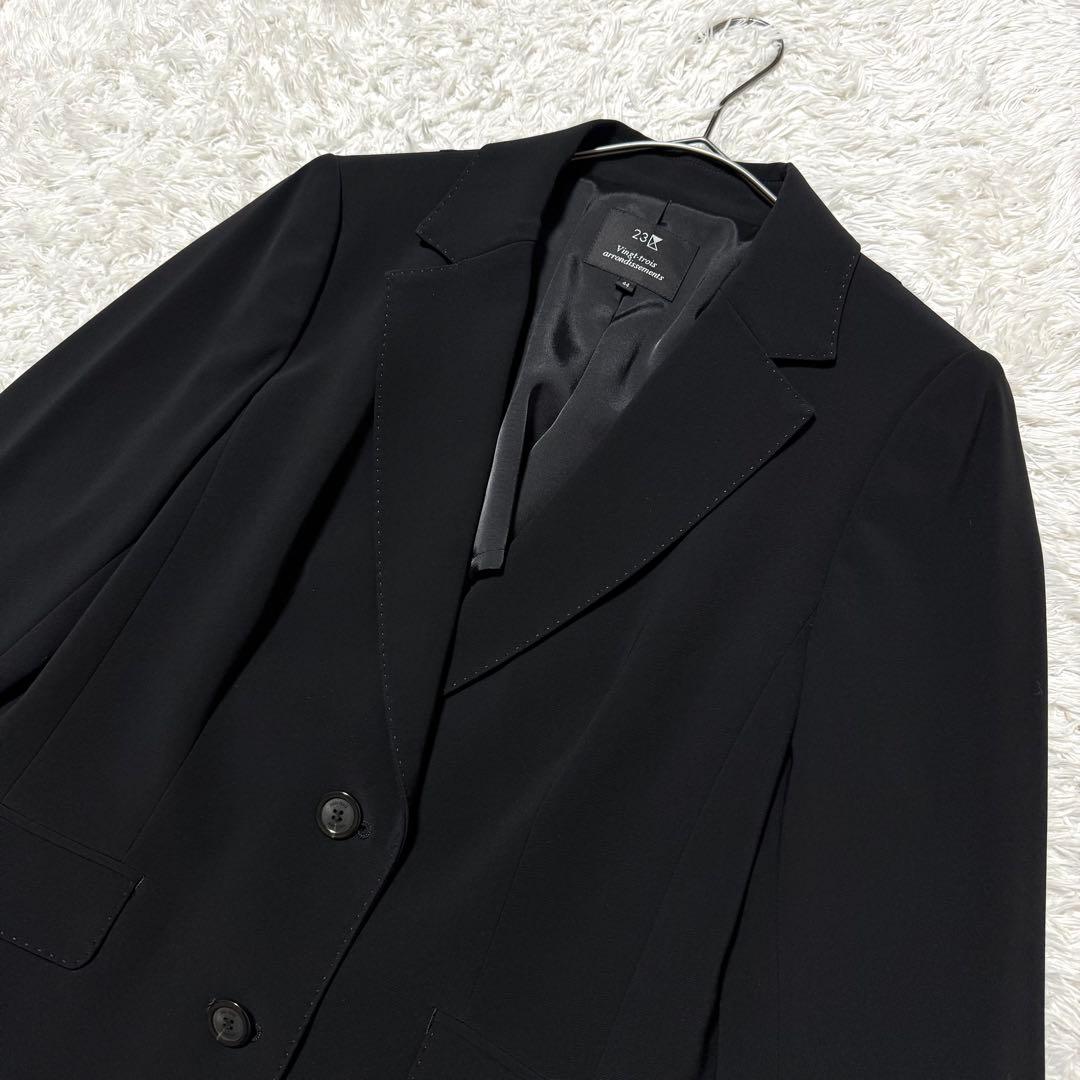 極美品　大きいサイズ　23区　パンツ　スーツ　ビジネス　セットアップ　44 黒