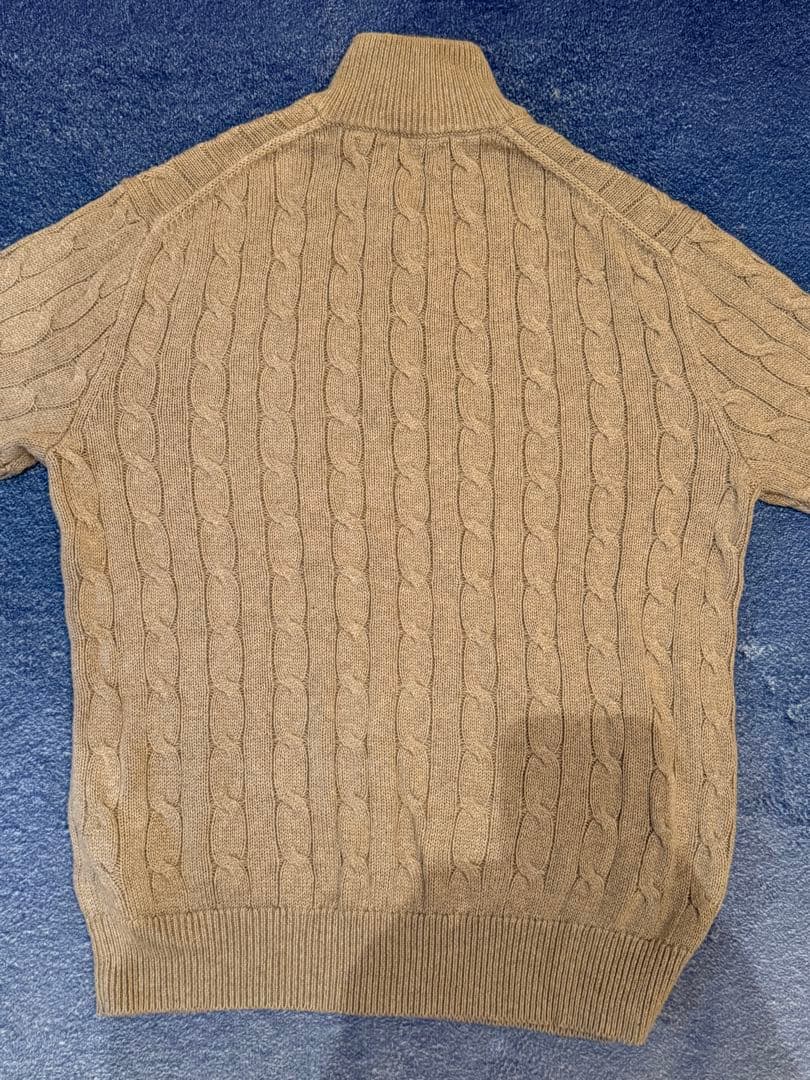 POLO RALPH LAURENケーブルニット ハーフジップ ベージュセーター