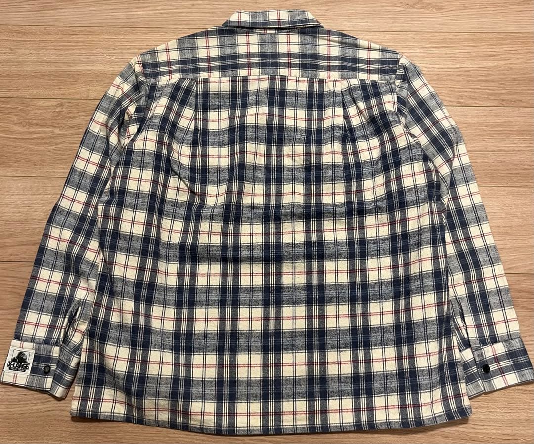 アメリカ製 90s X-LARGE エクストララージ ハーフジップ ネルシャツ