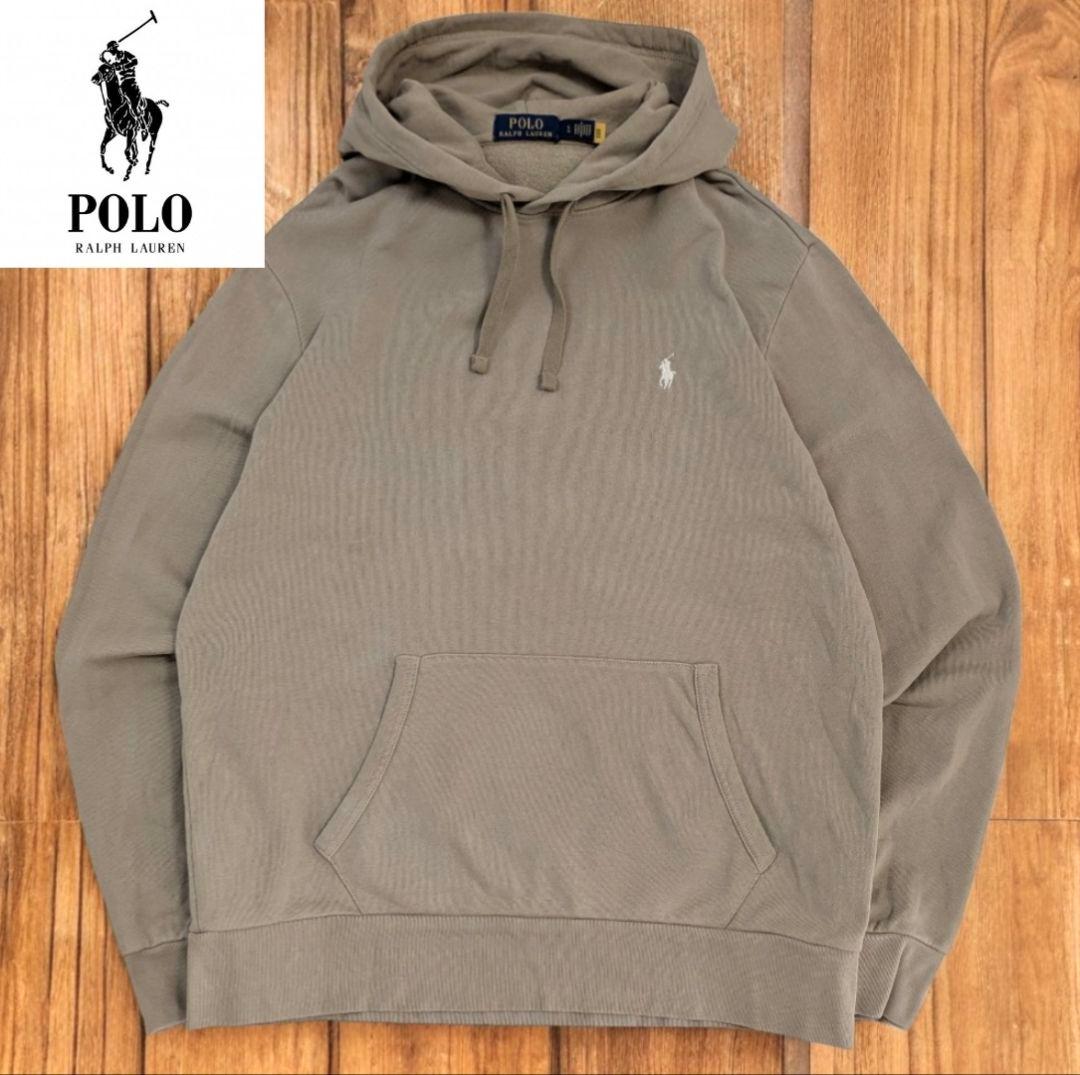 POLO ポロラルフローレン パーカー スウェット 現行QRタグ ベージュ