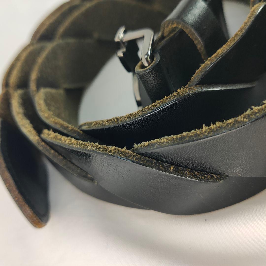 Vivienne Westwood ブラック レザー ベルト オーブバックル