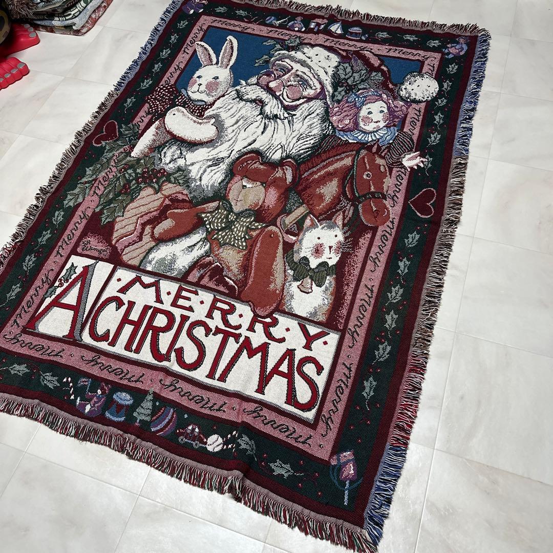 クリスマス　サンタクロース　マルチカバー　ソファーカバー　ラグ　178x123