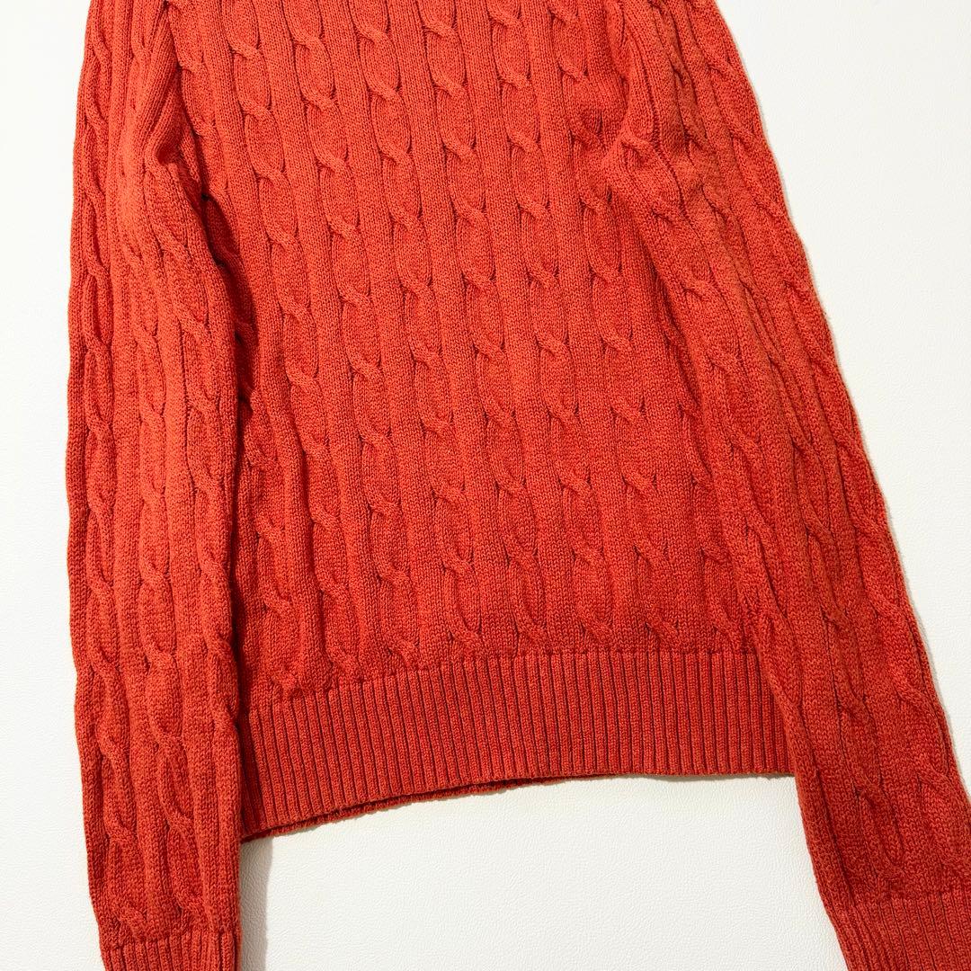 POLO RALPH LAUREN コットン ケーブルニット セーター オレンジ