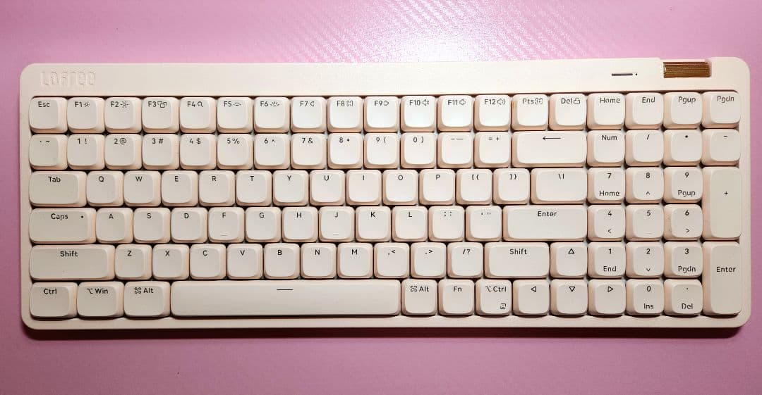 Lofree FlowLite 100キー ロープロファイルキーボード ピンク