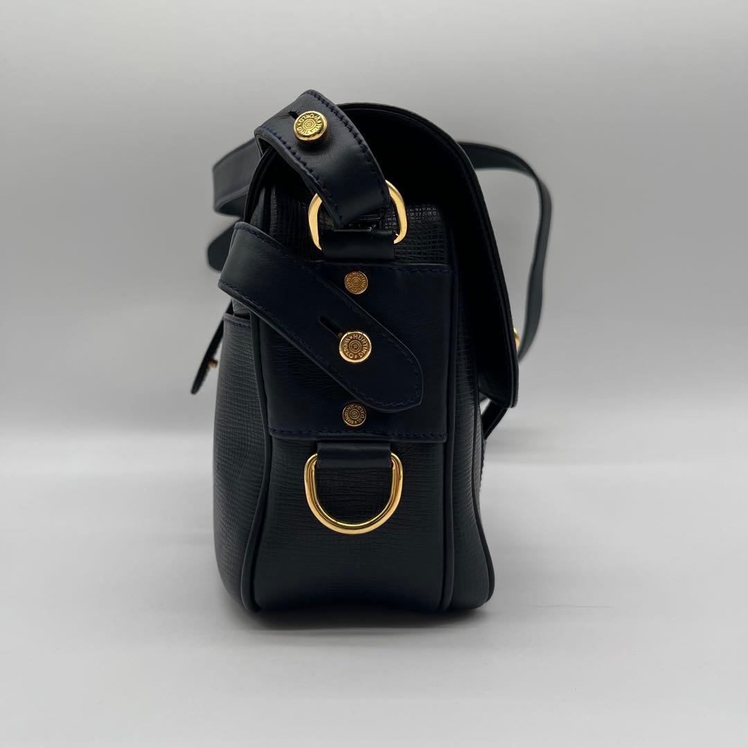 【極美品】ハンティングワールド キャリーオール メッセンジャー レザー ネイビー