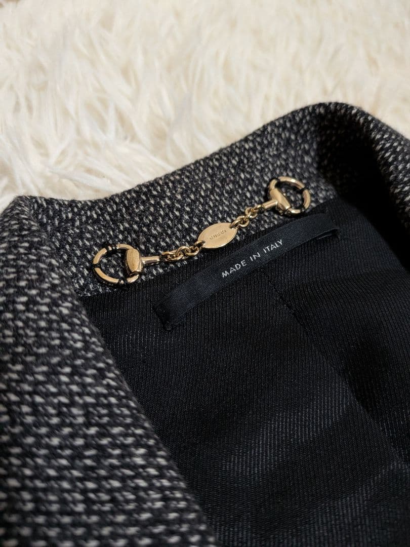 【美品】GUCCI グレー ツイード パンツ スーツ　セットアップ