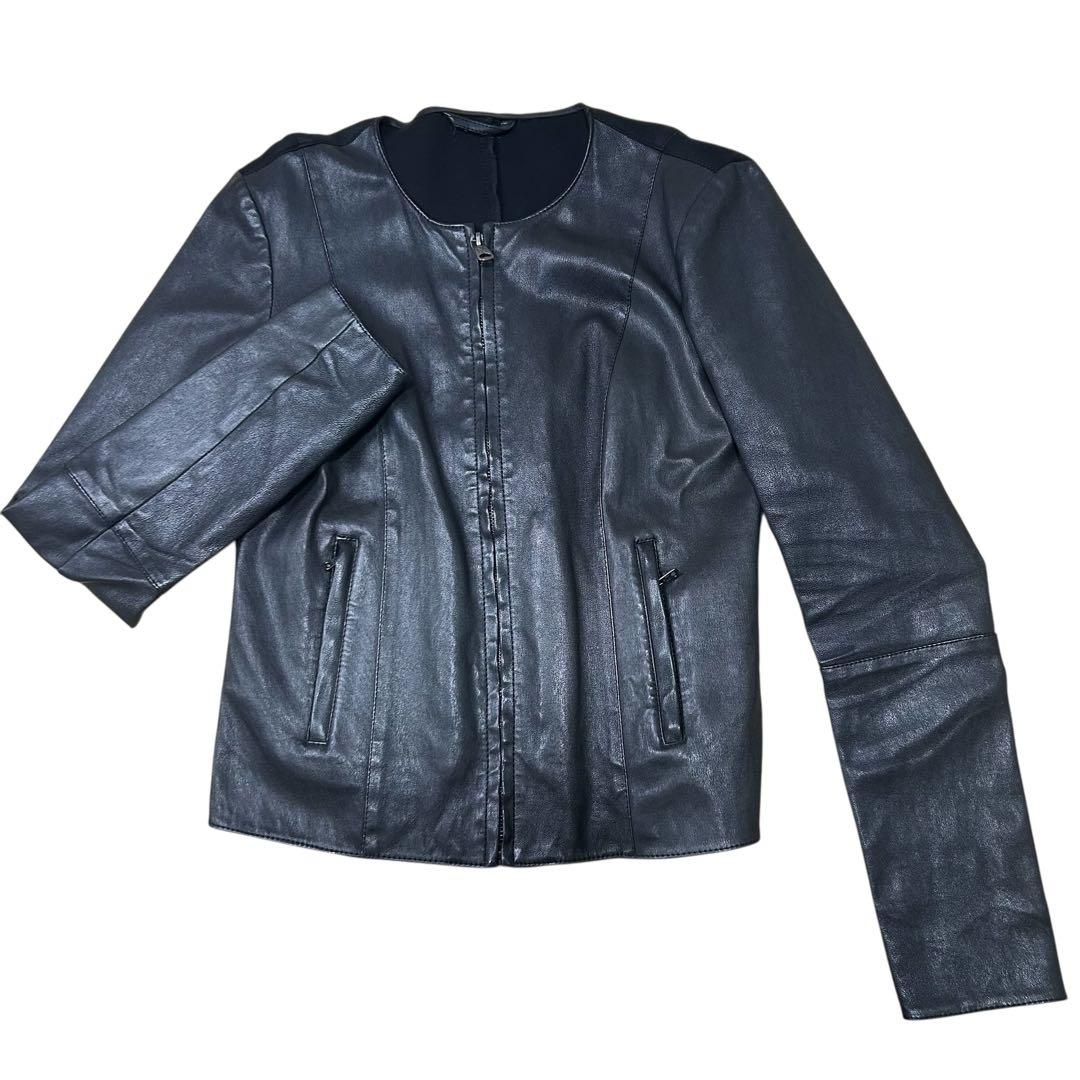 ★ほぼ未使用品★ WEEKEND MaxMara ノーカラー レザージャケット