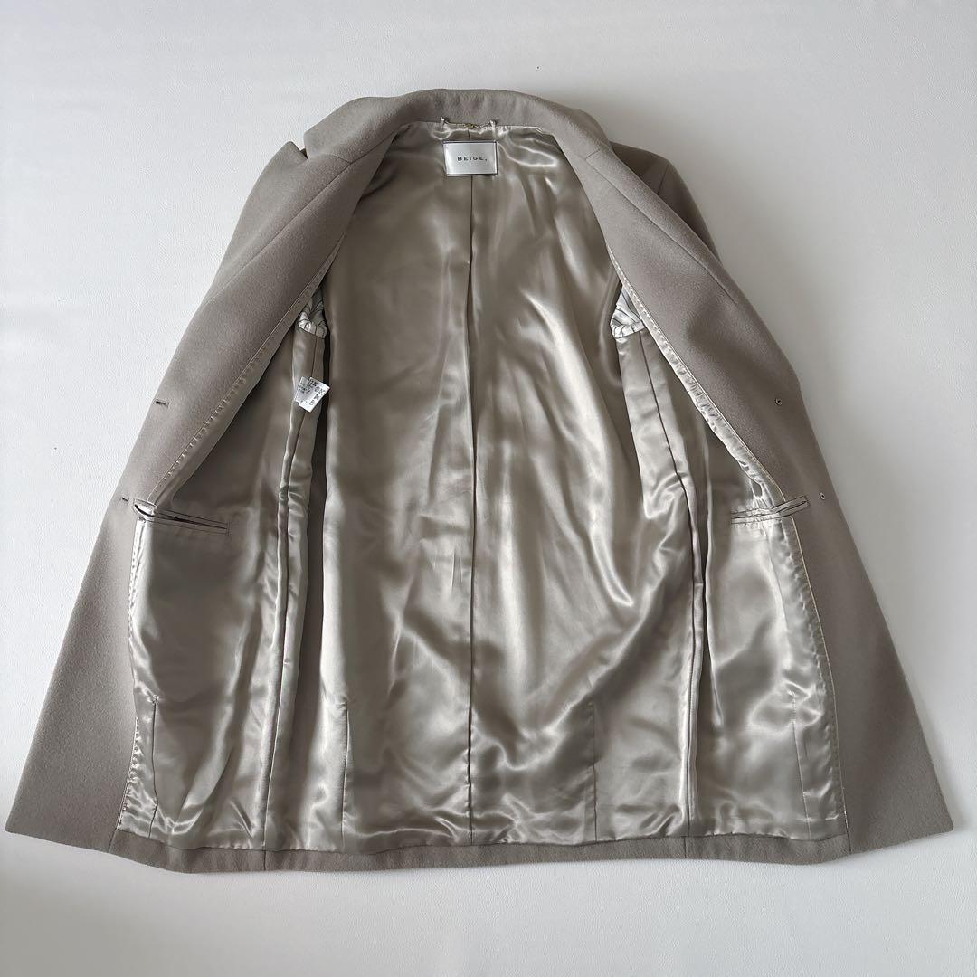 BEIGE, ウールカシミヤ混 チェスターコート グレー 4 ゆったり