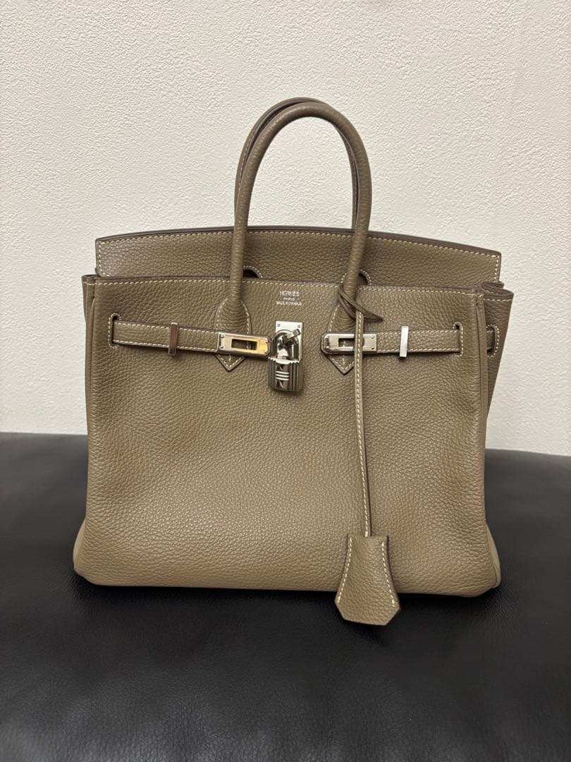 本革 人気エトゥープカラー ハンドバッグ