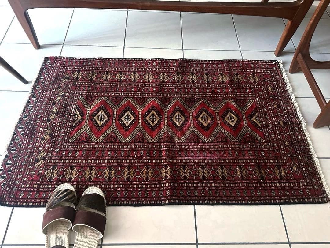 120×71 ヴィンテージラグ　手織ラグ