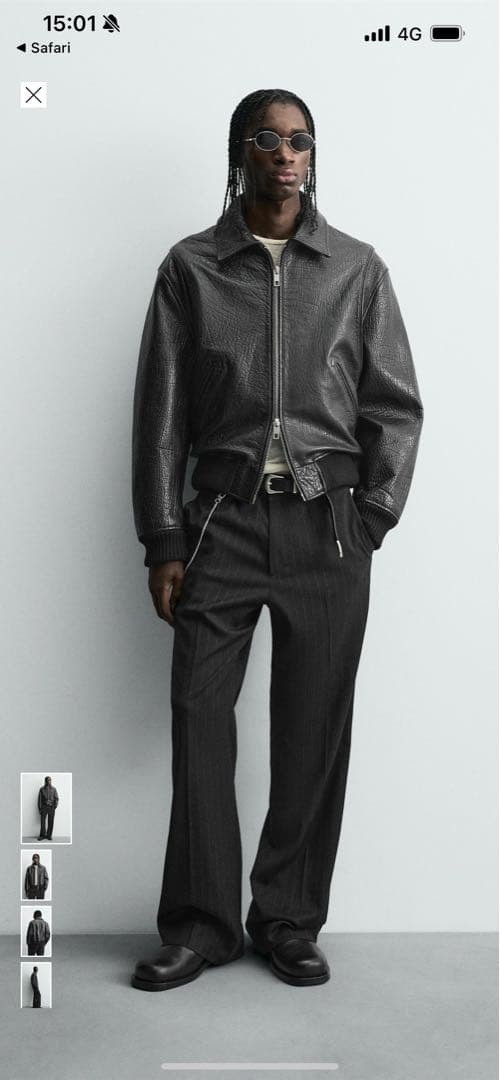 ZARA エボンス加工レザーバイカージャケット 牛革！！　即完！　値段交渉可能！