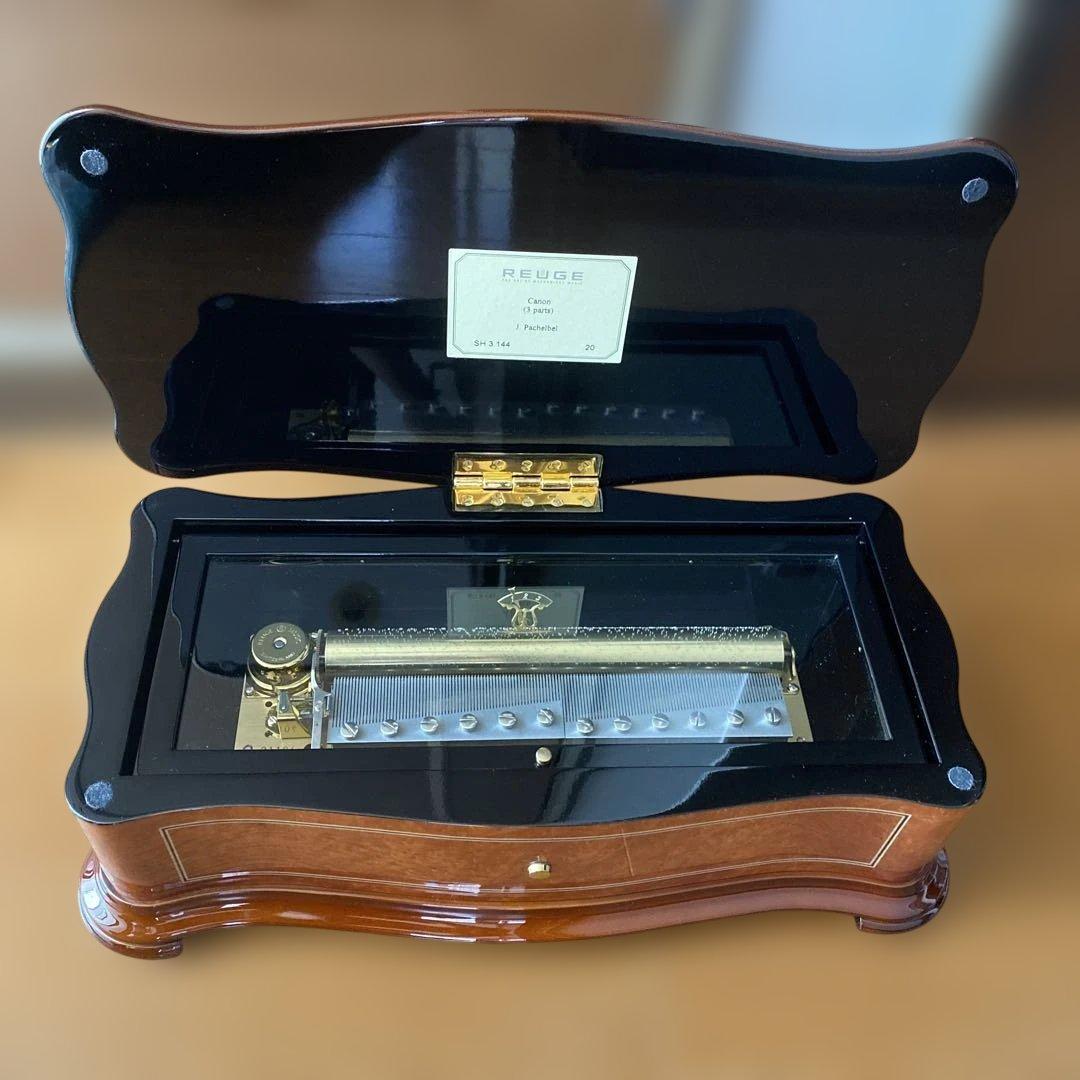 リュージュオルゴール　カノン　144弁　ホワイトローズ　スイス製　廃盤品　希少