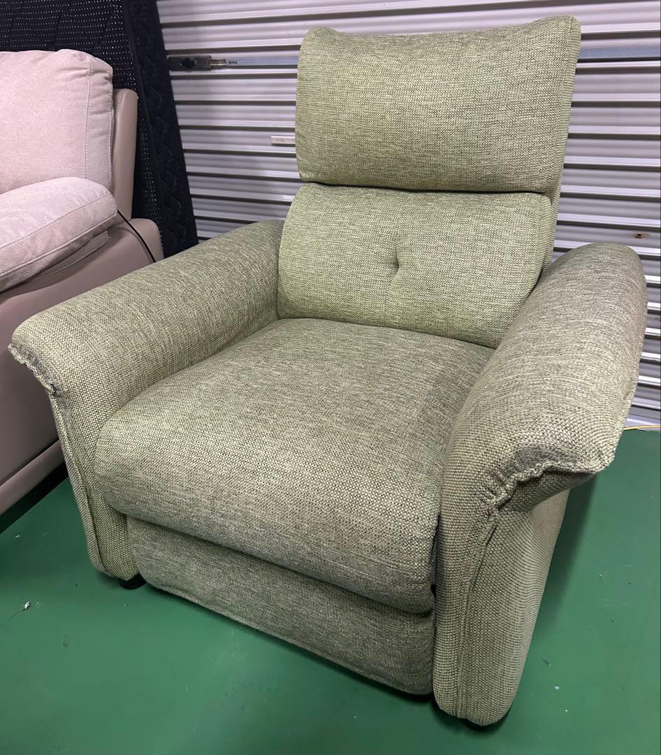 電動リクライニングソファ　グリーン　1人掛け