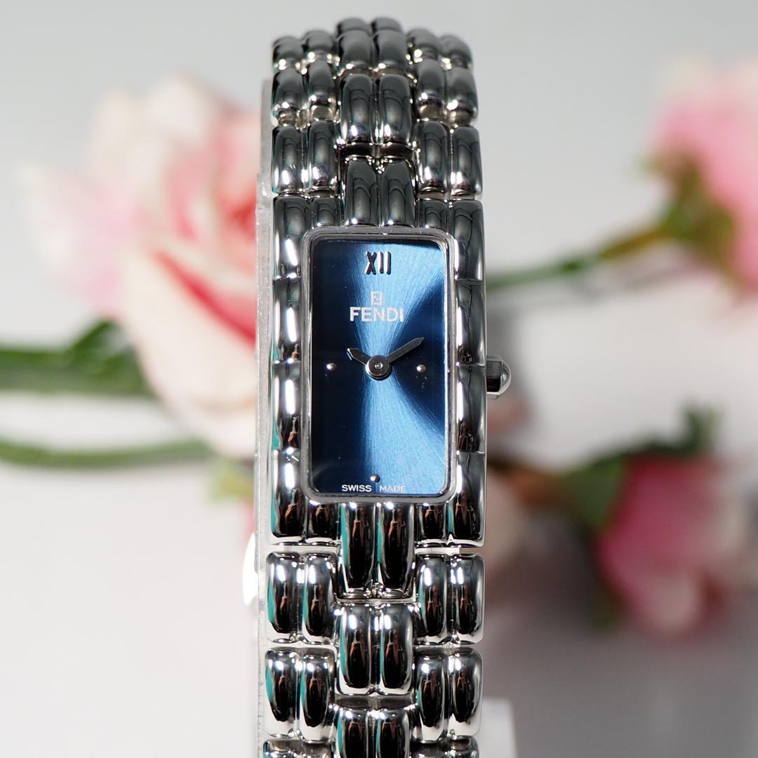 美品 フェンディ FENDI 660L ネイビー文字盤 腕時計 箱 H485
