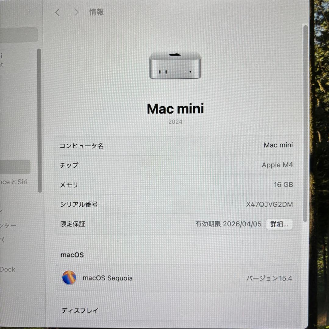 Macデスクトップ Apple Mac mini m4 /16GB / 256GB