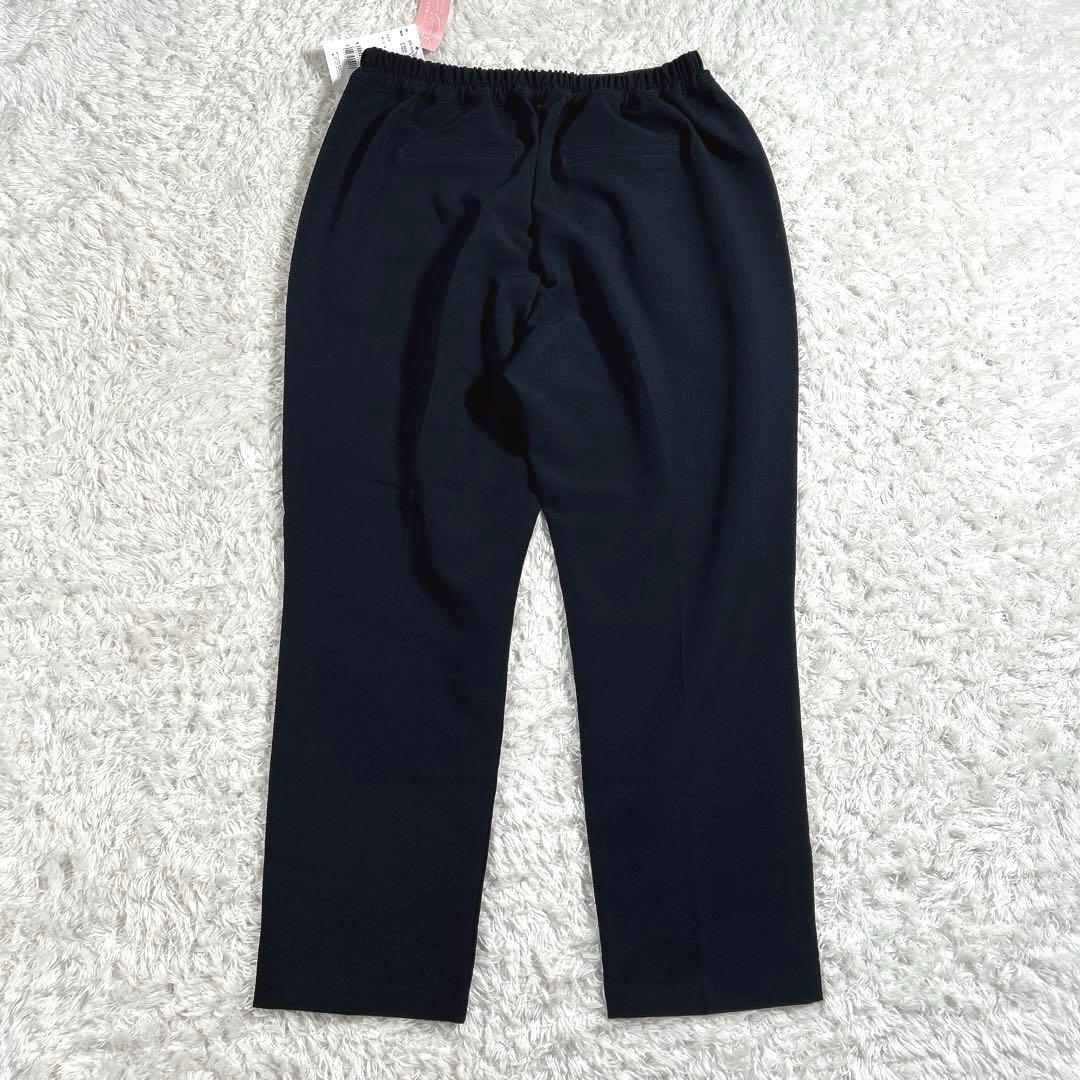 【新品・大きいサイズ XL】　ロペピクニック 他　パンツスーツ　ノーカラー　濃紺