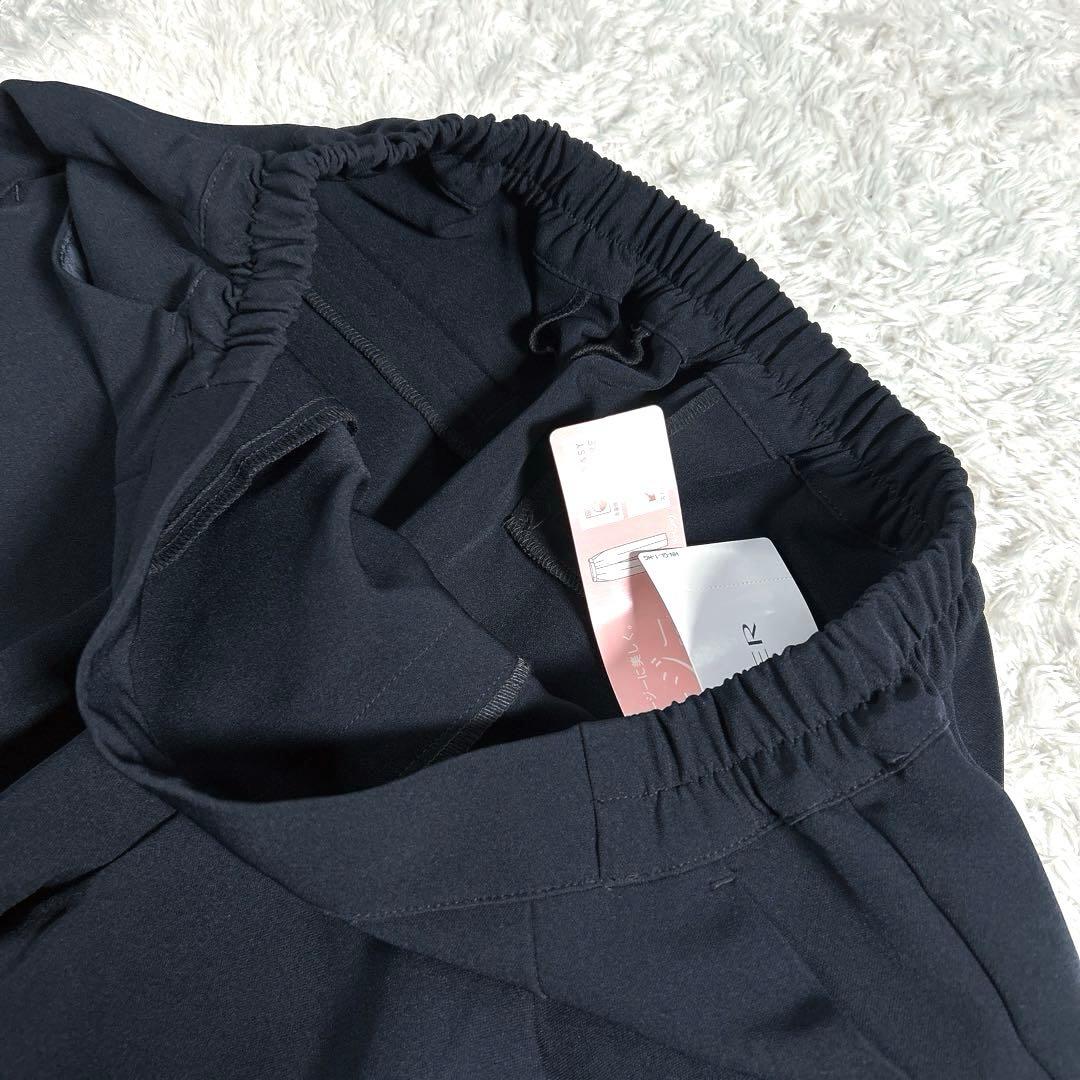 【新品・大きいサイズ XL】　ロペピクニック 他　パンツスーツ　ノーカラー　濃紺