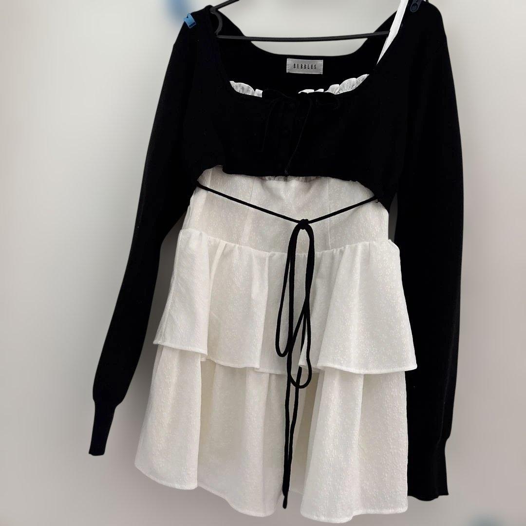 BUBBLES オフショルダー ミニワンピース