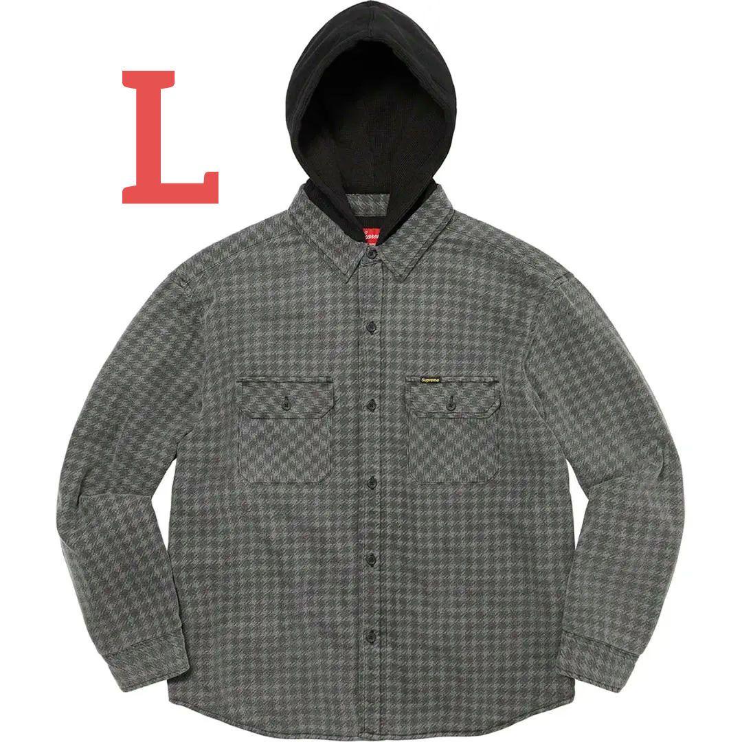 Lサイズ Supreme Houndstooth Flannel Hooded