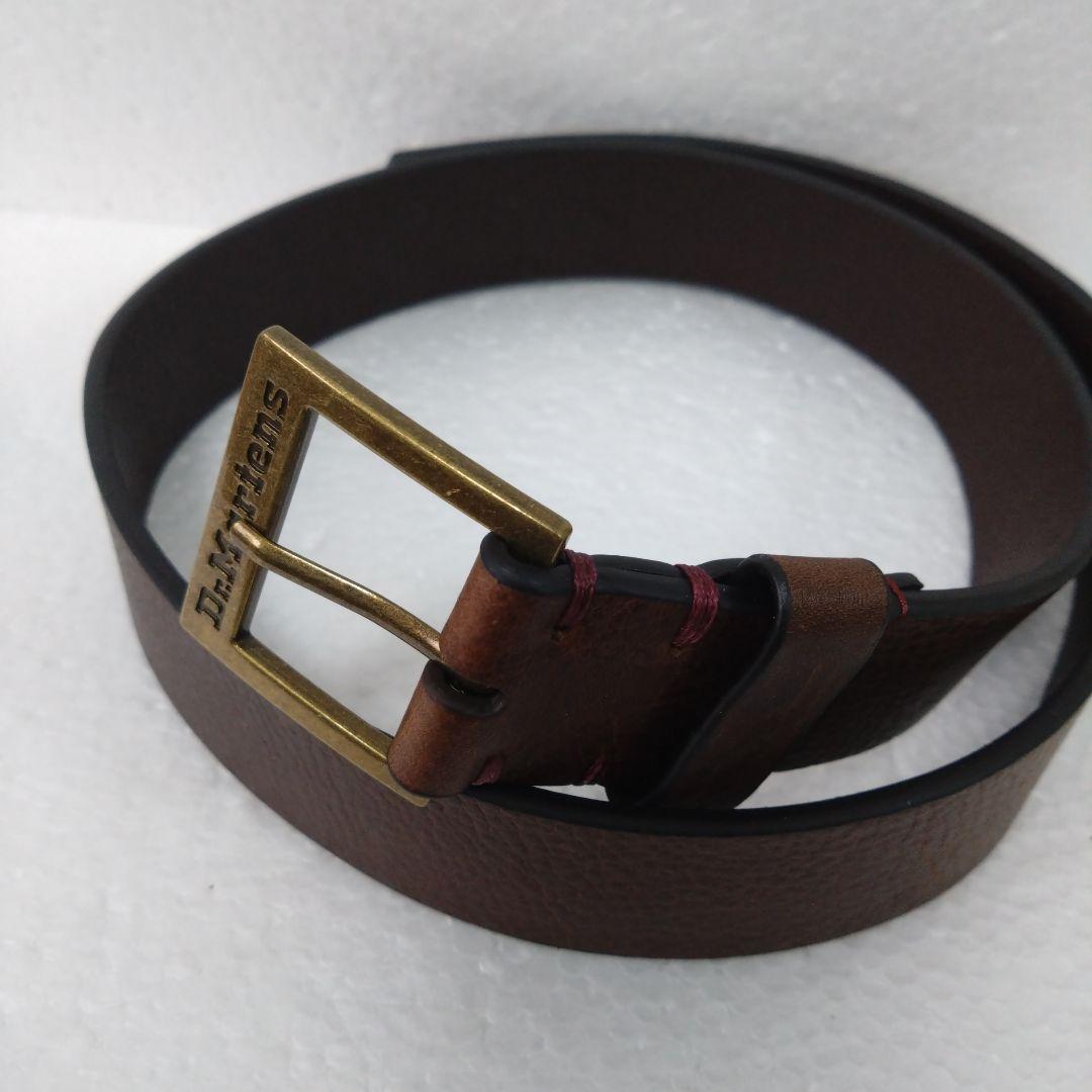 ドクターマーチン ブラウンレザーベルト ゴールドバックル
