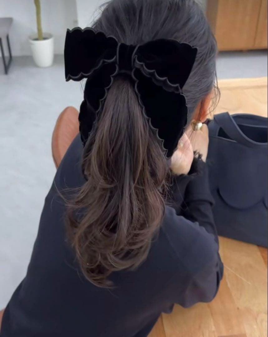 新品　マーロンエノンフィ　スカラップ　ベロアバレッタ　maronenonfee