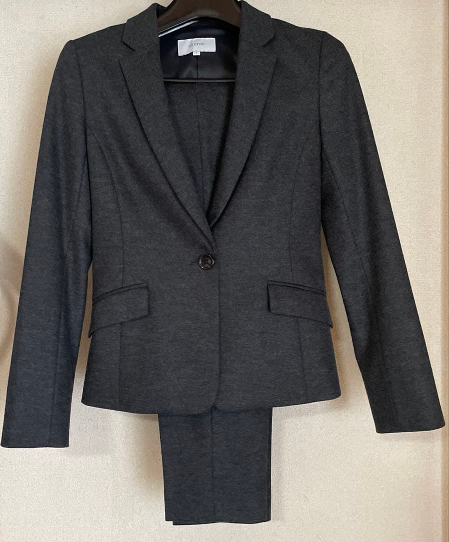 【アンタイトル】パンツスーツ セットアップ ウール グレー