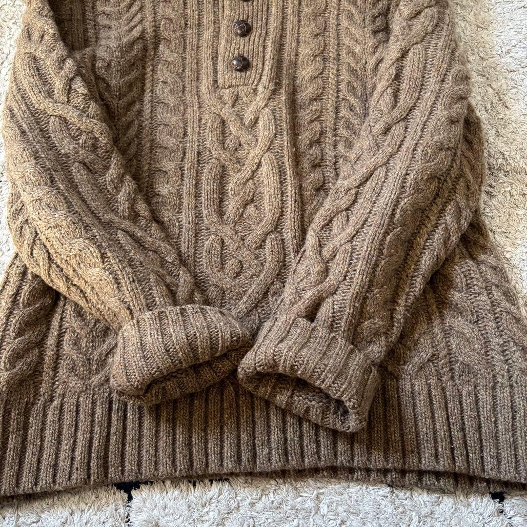 【XXLサイズ！✨】ポロラルフローレン　ケーブルニット　カシミヤ　ハーフボタン