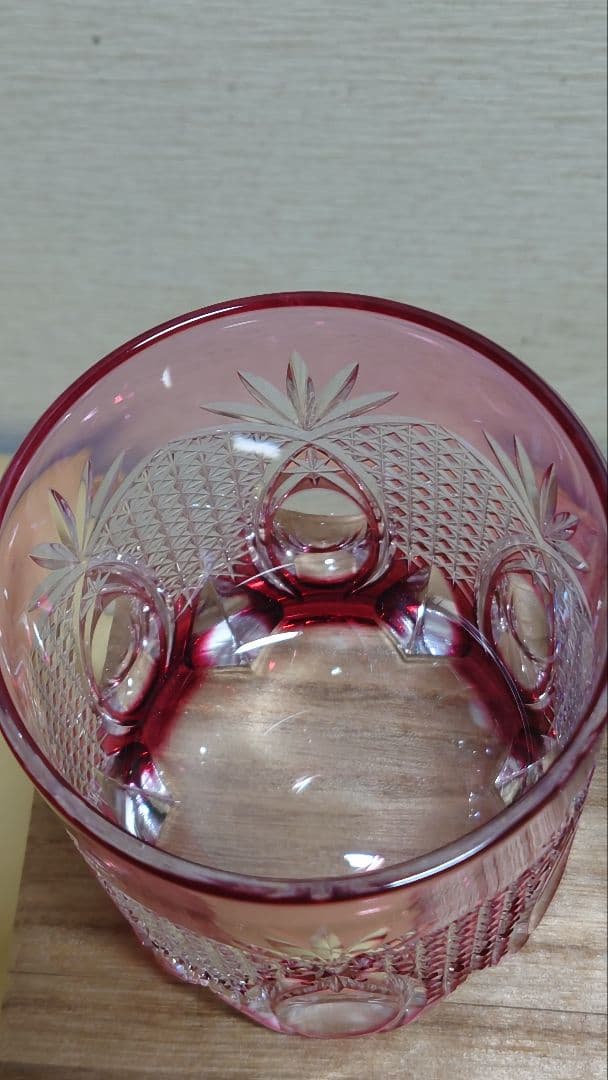 江戸切子　伝統工芸士　篠崎清一　ペアロックグラス　共箱